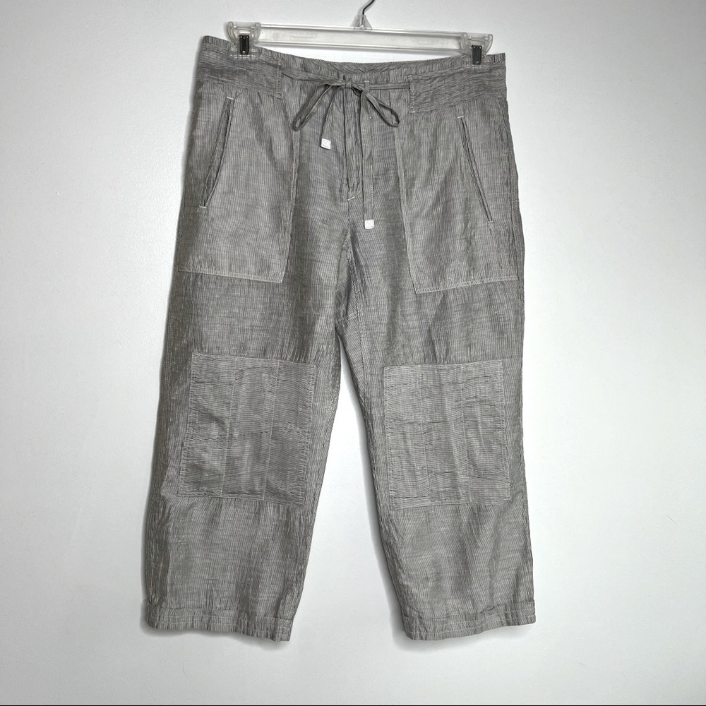 Rag & Bone Cropped lightweight linen & cotton blend wide leg pants, size 4